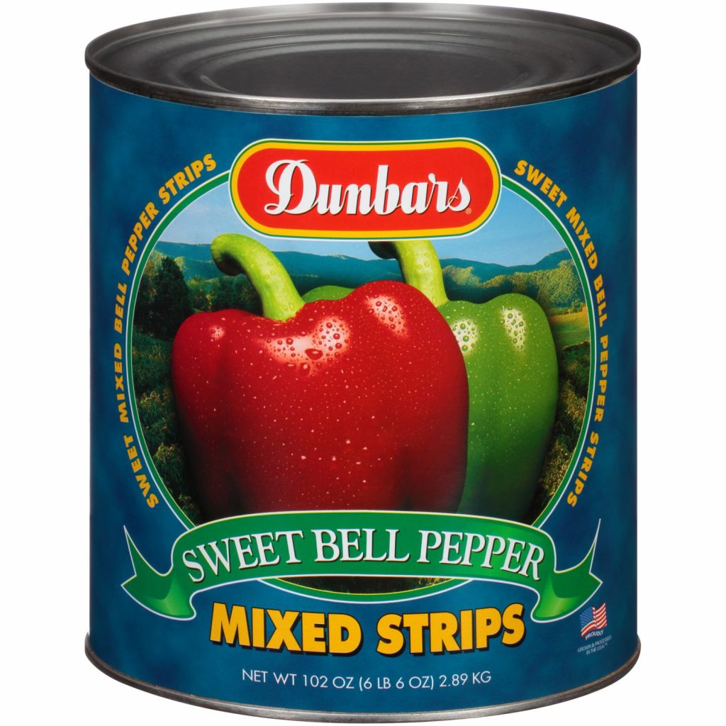 Dunbars Sweet Bell Peppers Mixed Strips 102 Oz