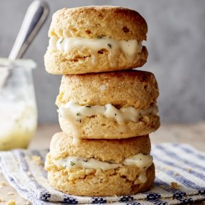 Sweet Potato Biscuits with Herbed Butter