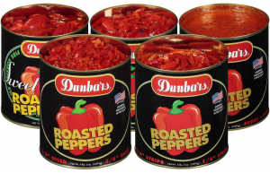 Dunbars Roasted Peppers #10 cans, Diced, Strips, Puree and Pieces